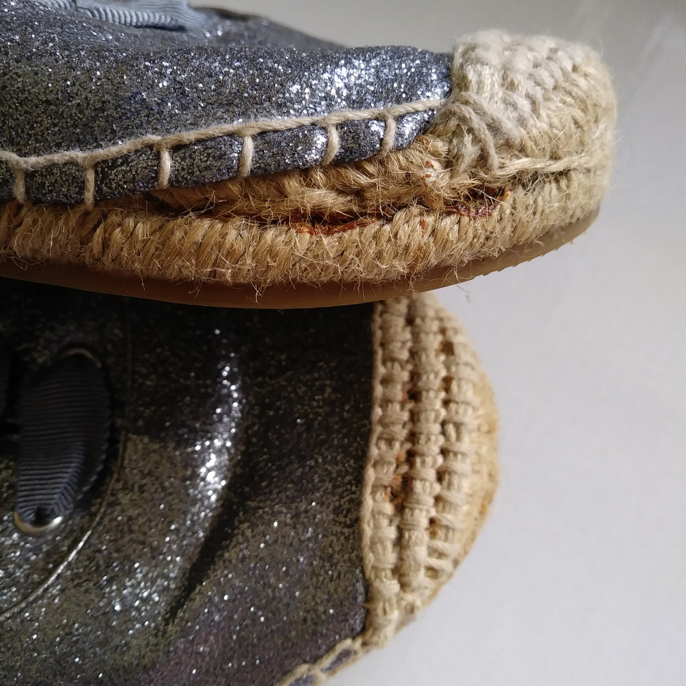 NWOT Coach Ramira Silver/Gray Glitter Espadrilles - Picture 8 of 8